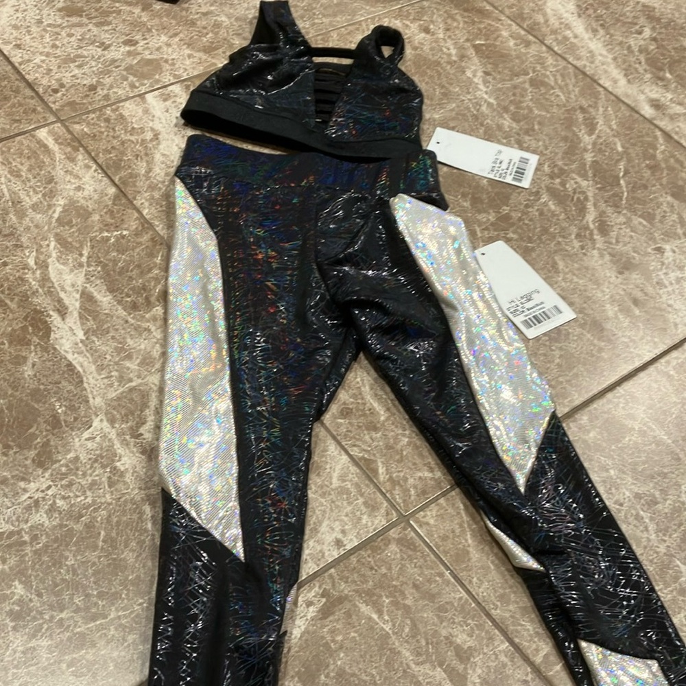 Double platinum size 5/6 (IC) dance wear. Top and bottom
